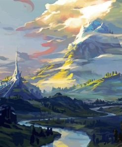 Aesthetic Fantasy Landscape Art paint by number