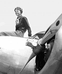 Aviator Amelia Earhart paint by number