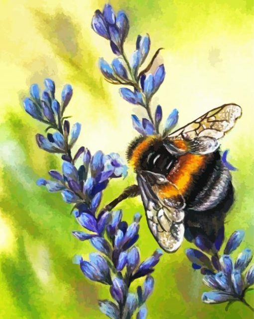 Bee And Flower Art paint by number
