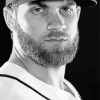 Black And White Bryce Harper paint by number
