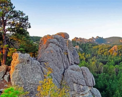 Black Hills Mountains View paint by number