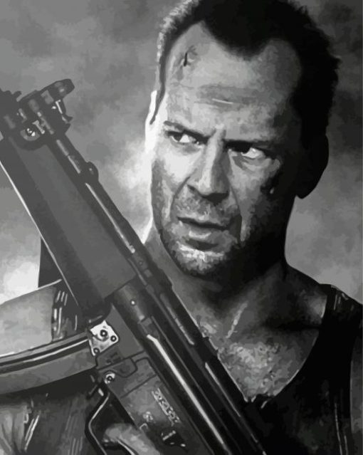 Black And White John McClane paint by number