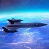 Blackbird SR71 In Space paint by number