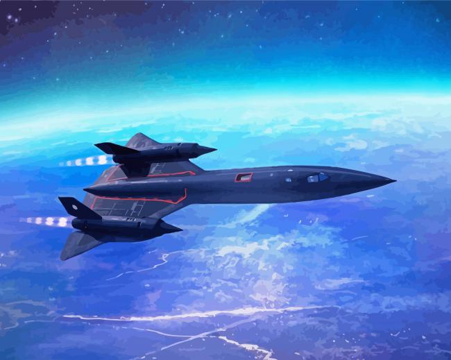 Blackbird SR71 In Space paint by number