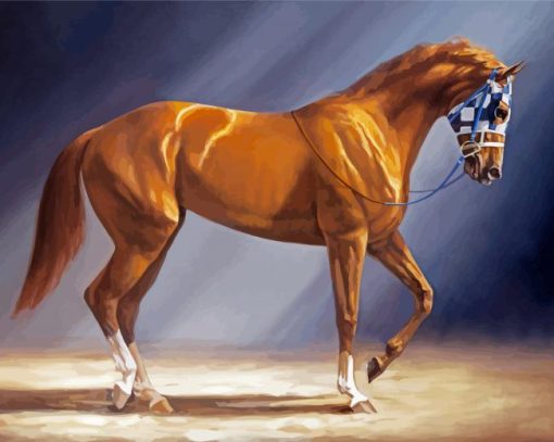 Brown Secretariat Horse paint by number