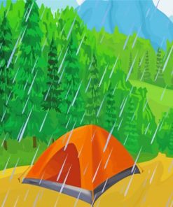 Camp In Rain paint by number