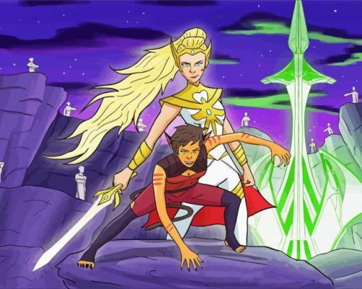 Catra And She Ra Characters paint by number