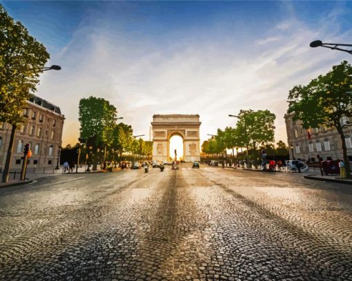 Champs Elysees In Paris paint by number