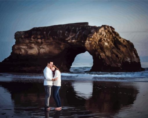 Couple In Santa Cruz Beach paint by number