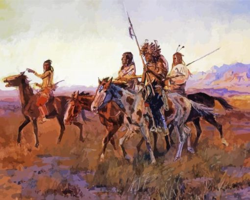 Cowboys And Indians Art paint by number