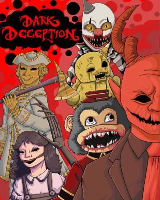 Dark Deception Horror Game paint by number