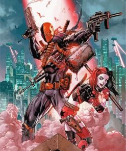 Deathstroke And Harley Quinn paint by number