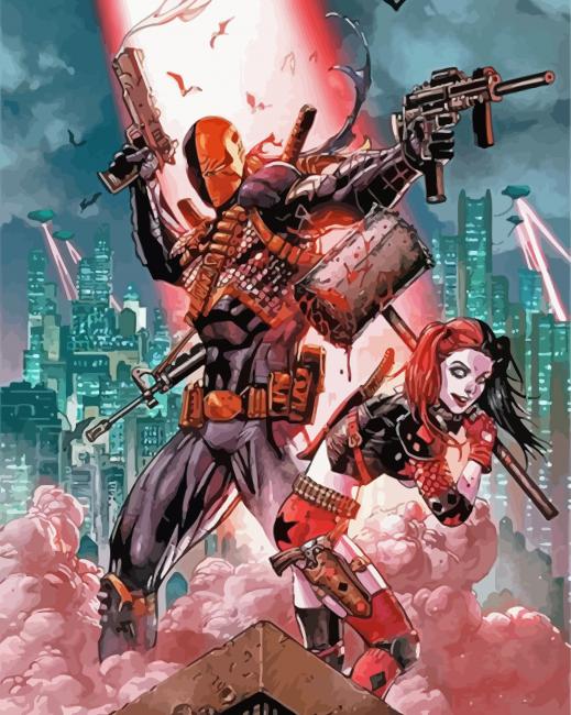 Deathstroke And Harley Quinn paint by number