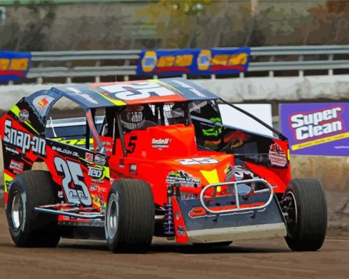 Dirt Track Car Racing paint by number