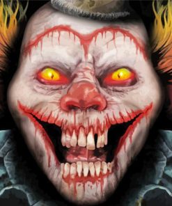 Evil Clown Face paint by number