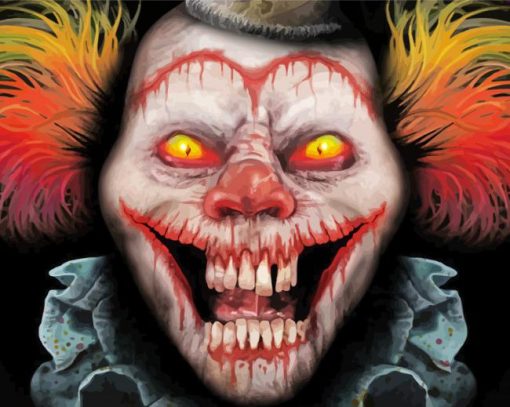 Evil Clown Face paint by number