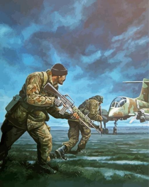 Falklands War Army paint by number