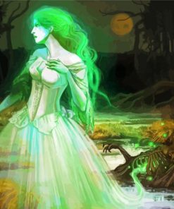 Fantasy Green Lady Art paint by number