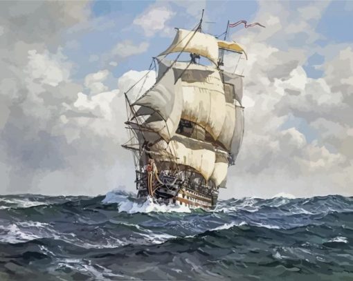 Flying Cloud Ship Art paint by number