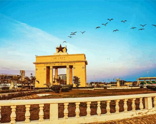 Ghana Monuments Buildings paint by number