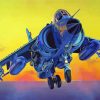 Harrier War Plane paint by number