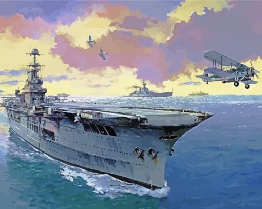Hms Ark Royal Navy paint by number
