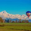 Hot Air Balloon And Mountain In Mondovi paint by number