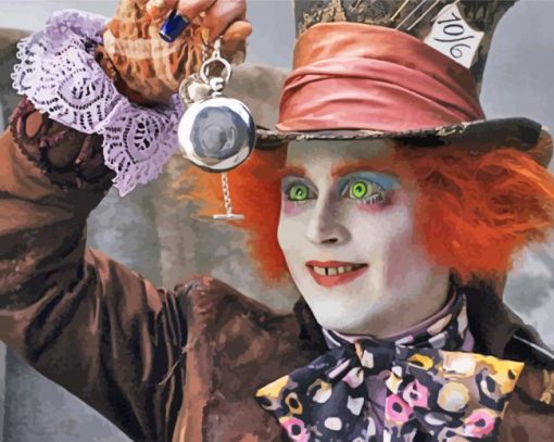 Johnny Depp Alice In Wonderland paint by number