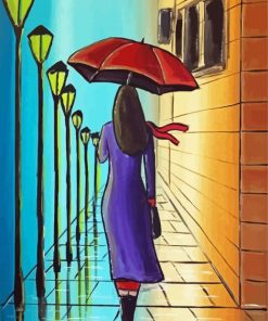 Lady Umbrella paint by number