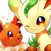 Leafeon And Eevee paint by number