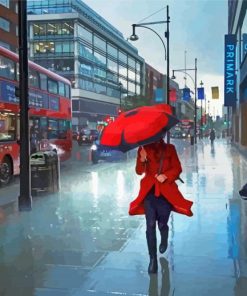 London In The Rain Illustration paint by number