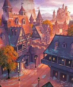 Medieval Fantasy Town paint by number