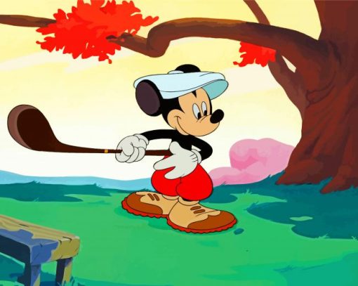 Mickey Mouse Golfing paint by number