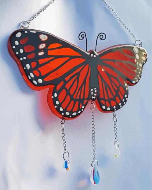 Monarch Butterfly Sun Catcher paint by number