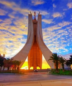 Monument Of The Martyr Algeria At Sunset paint by number