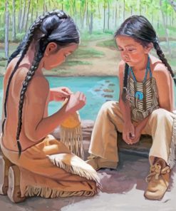 Native American Children Art paint by number