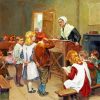 Old Village School paint by number
