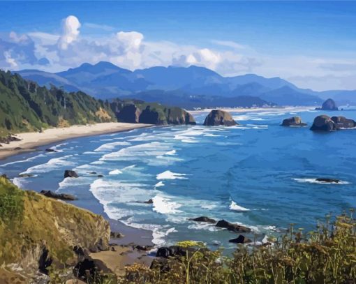 Oregon Coast Seascape paint by number