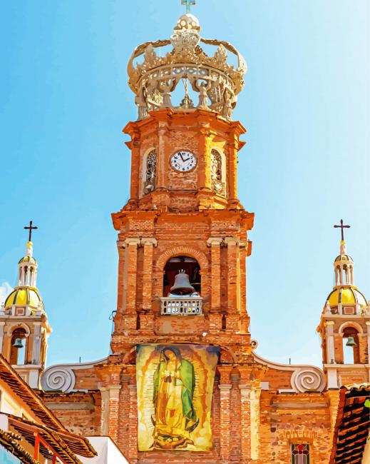 Parroquia De Nuestra Señora De Guadalupe Puerto Vallarta paint by number