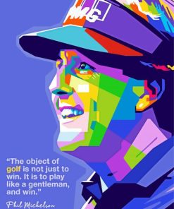 Phil Mickelson Pop Art paint by number