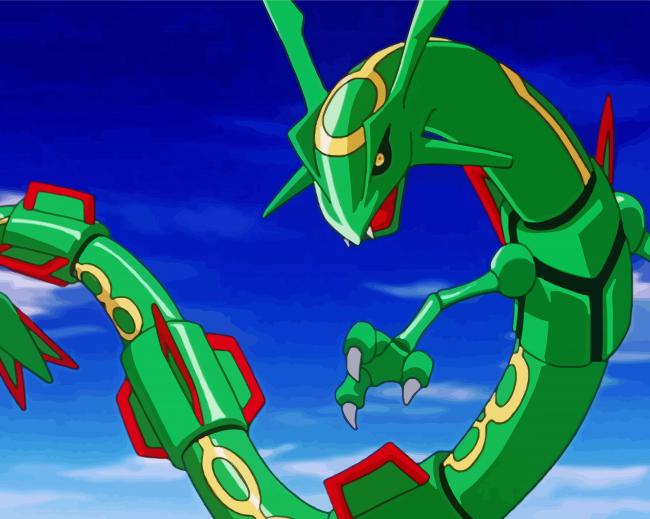 Pokemon Species Rayquaza paint by number