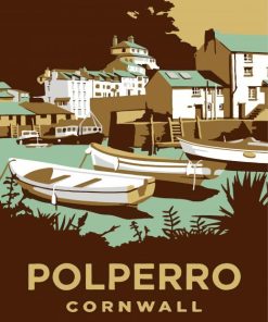Polperro Cornwall Poster paint by number