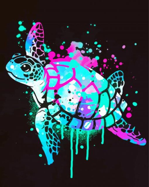 Pop Art Turtle Splatter paint by number
