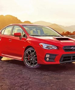 Red Subaru WRX Car paint by number