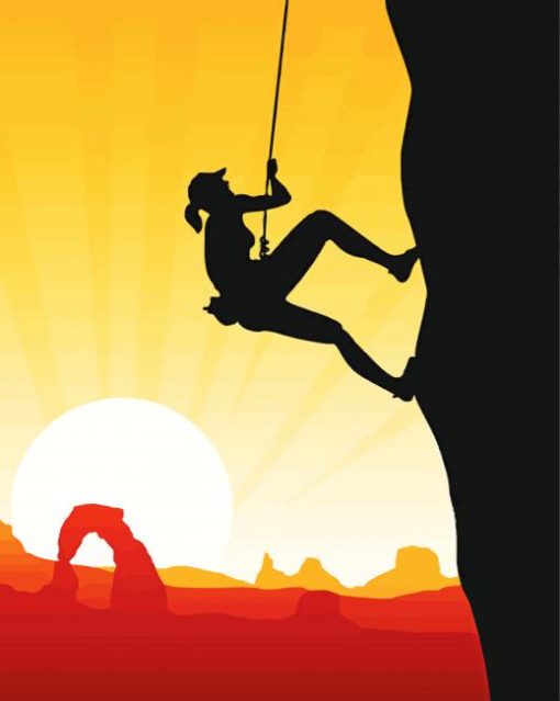 Rock Climbing Silhouette paint by number