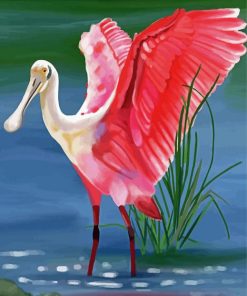 Roseate Spoonbill Art paint by number