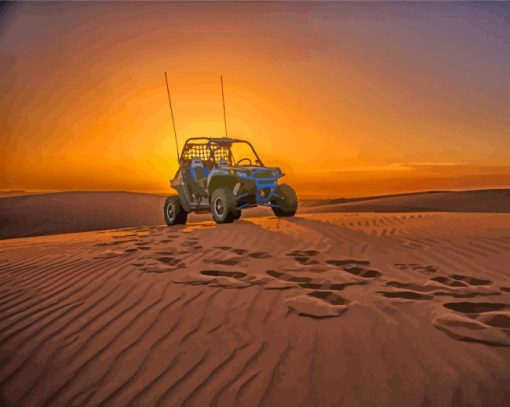 Rzr At Sunset In Desert paint by number