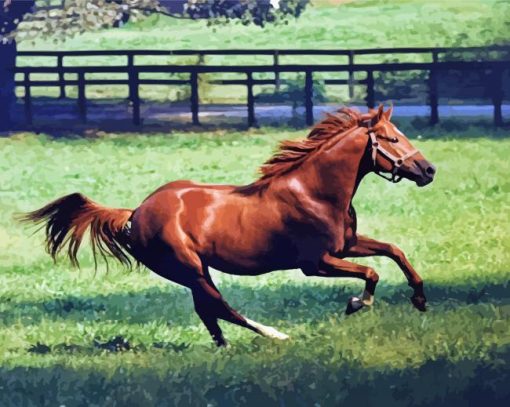 Secretariat Horse Running paint by number