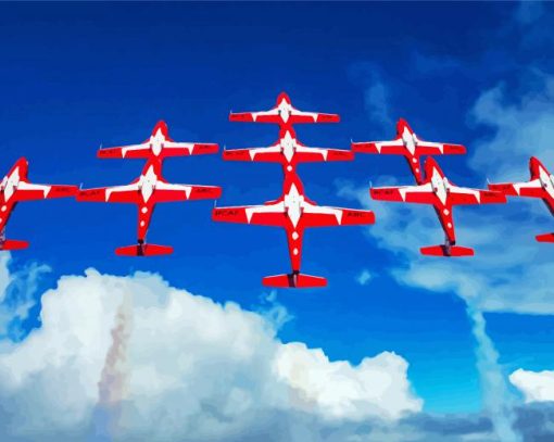 Snowbirds Airplanes paint by number