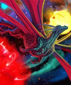 Space Dragon Illustration paint by number